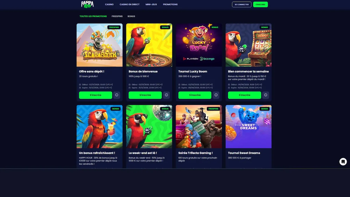 Découvrez les nombreuses promotions régulières et le programme VIP de ce casino